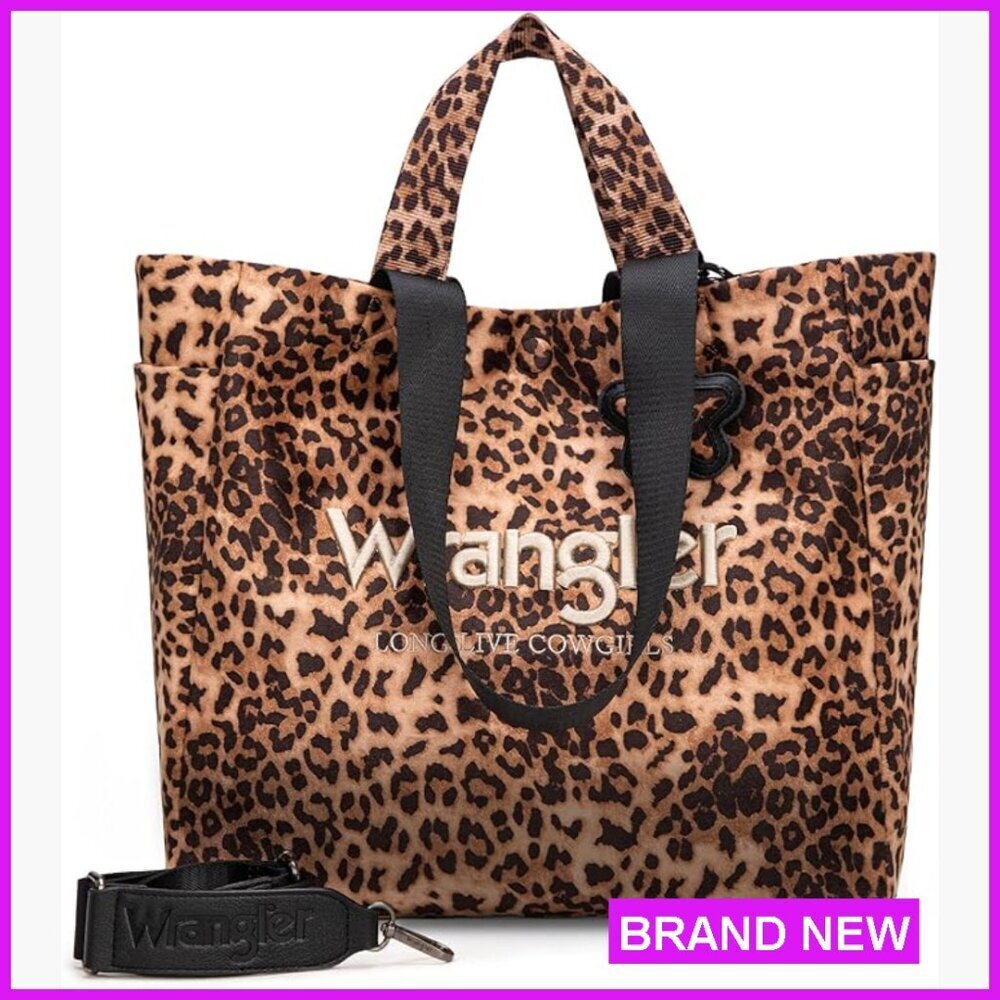 Large Leopard Print Tote Bag Designer Purse Travel Work Gym Spacious